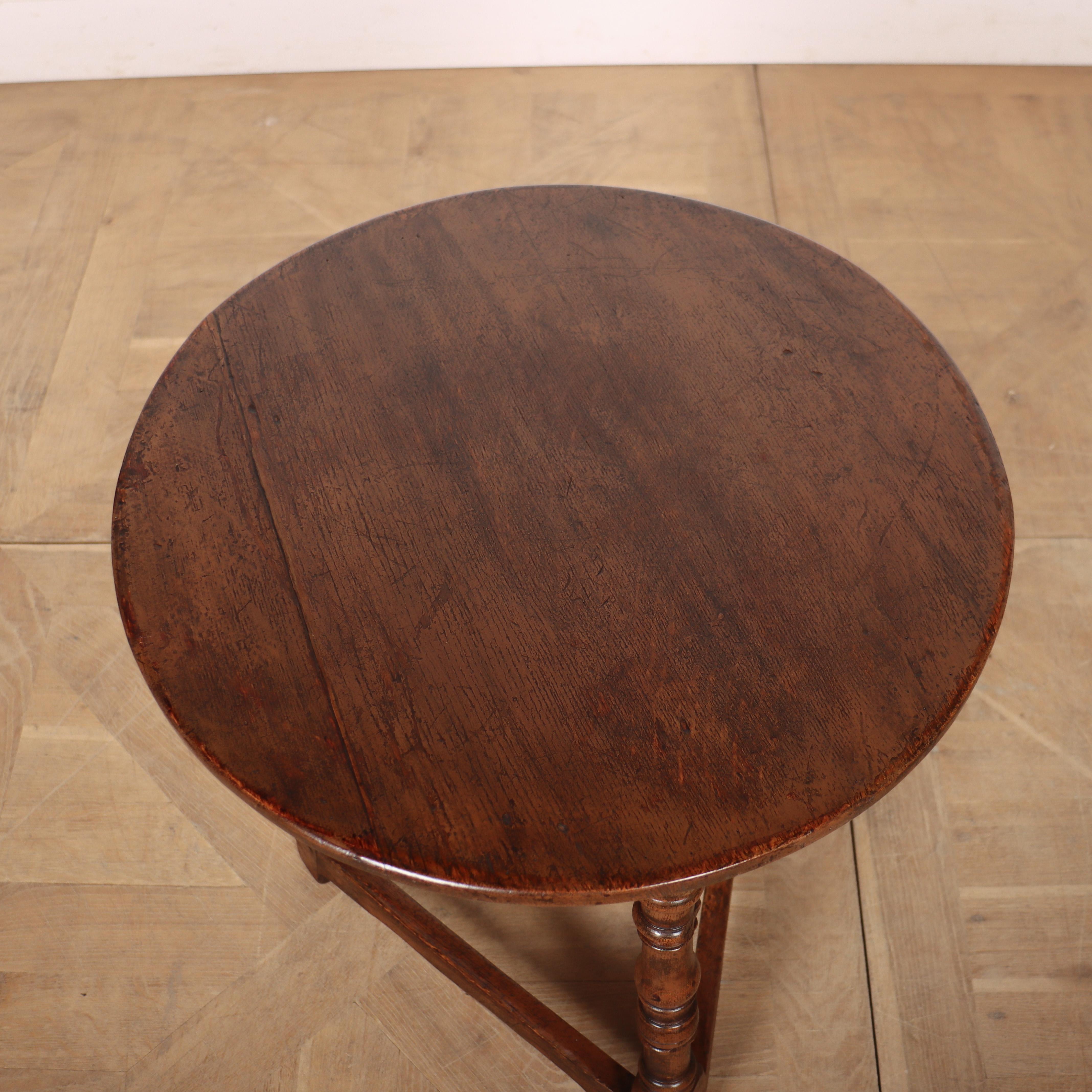 19th Century Small English Oak Cricket Table