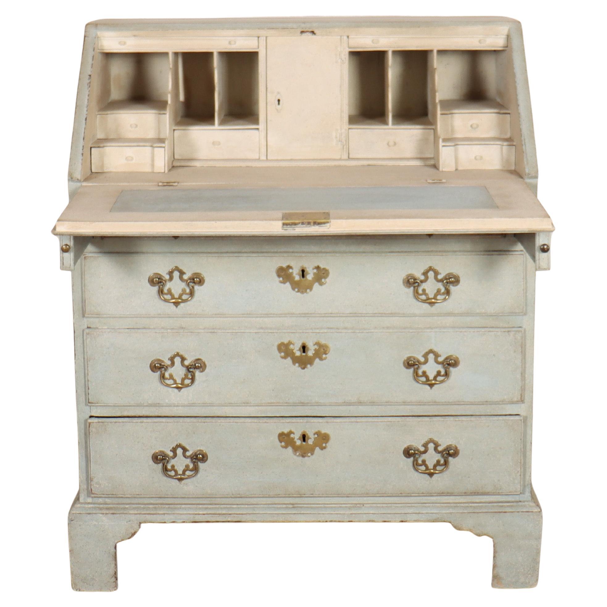 Small English Painted Bureau For Sale
