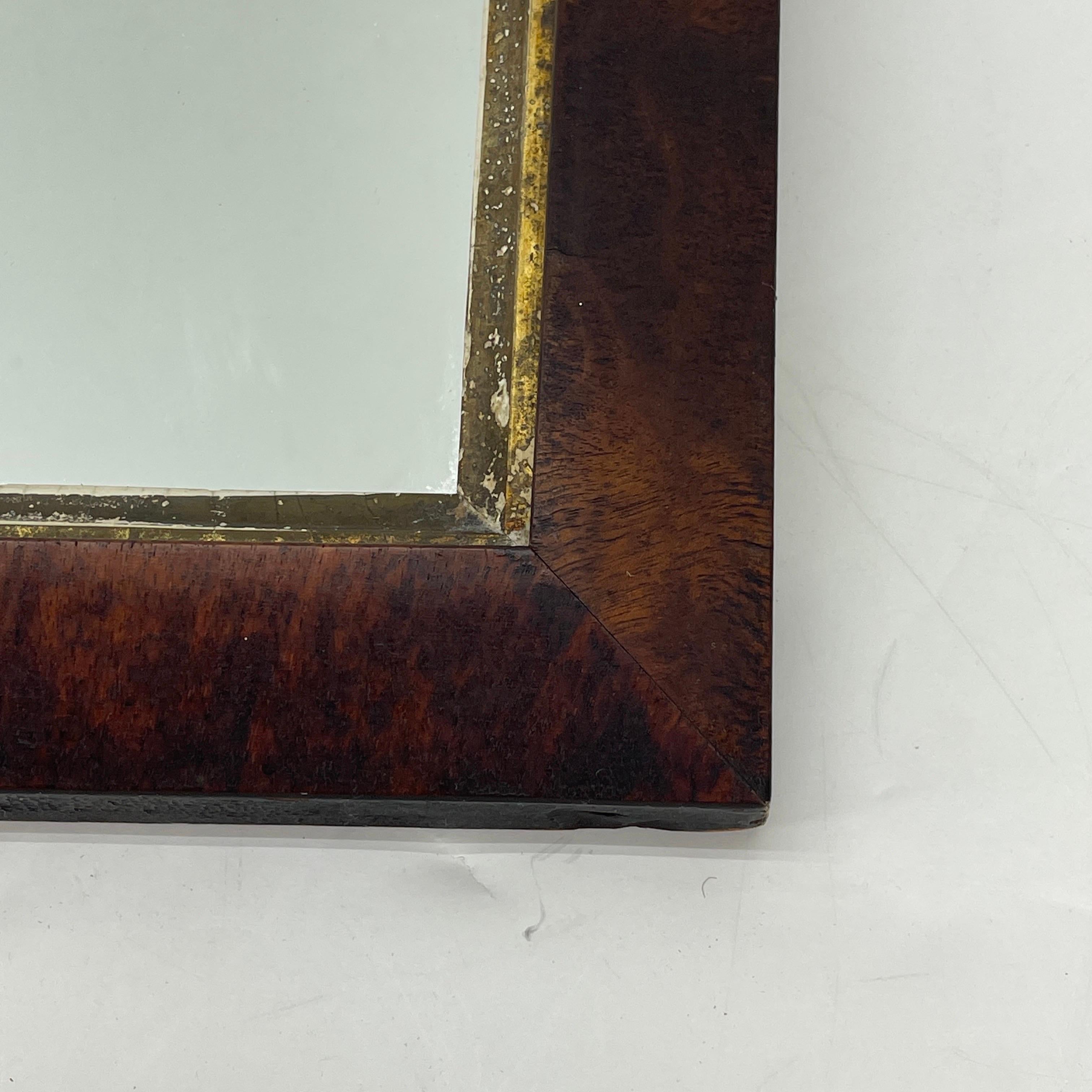 Small English Rectangular Mahogany and Gilt Wall Mirror For Sale 6