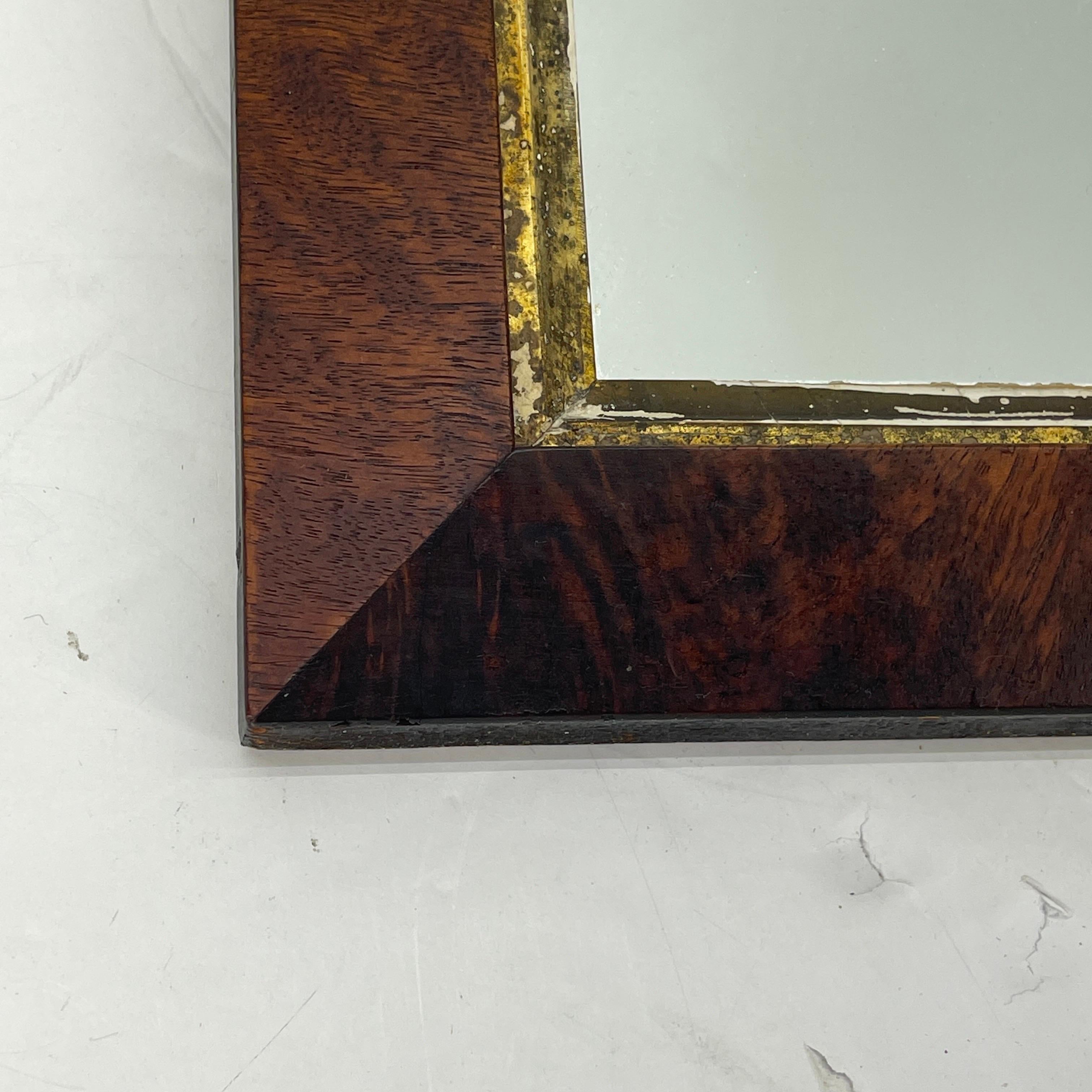 Small English Rectangular Mahogany and Gilt Wall Mirror For Sale 9
