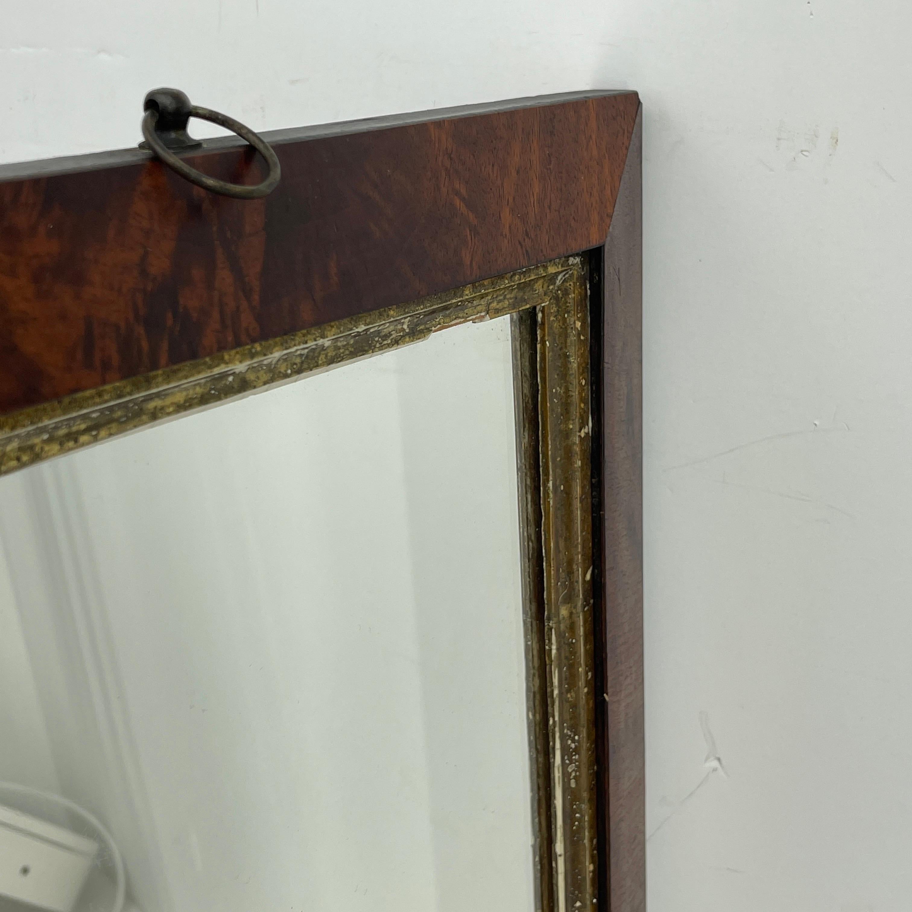 Small English Rectangular Mahogany and Gilt Wall Mirror For Sale 11