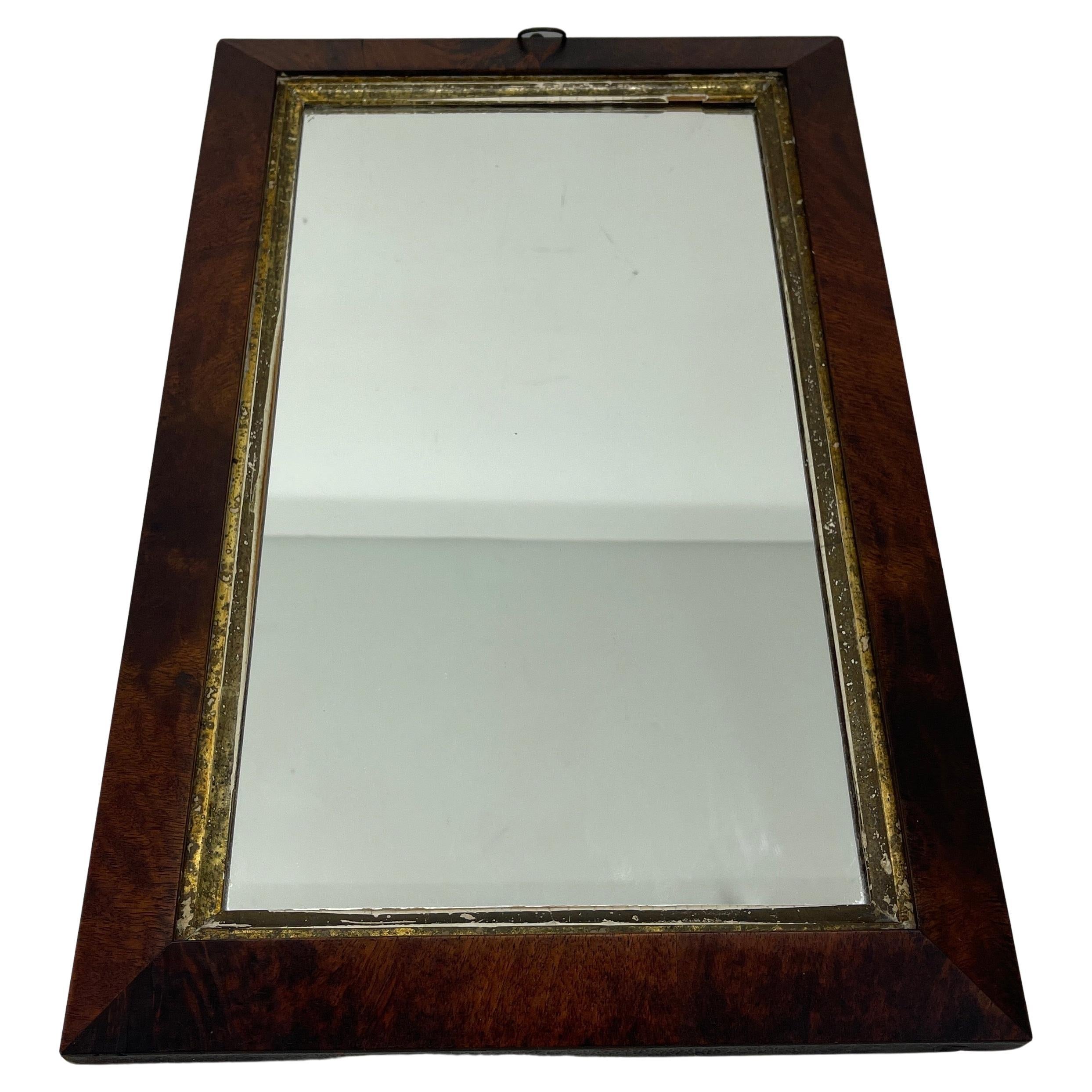 Small English Rectangular Mahogany and Gilt Wall Mirror In Good Condition For Sale In Haddonfield, NJ