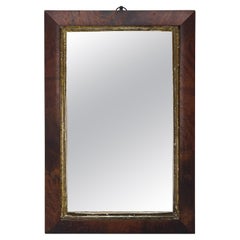 Small English Rectangular Mahogany and Gilt Wall Mirror, Scandinavian