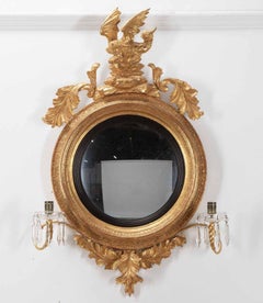 Small English Regency Convex Mirror