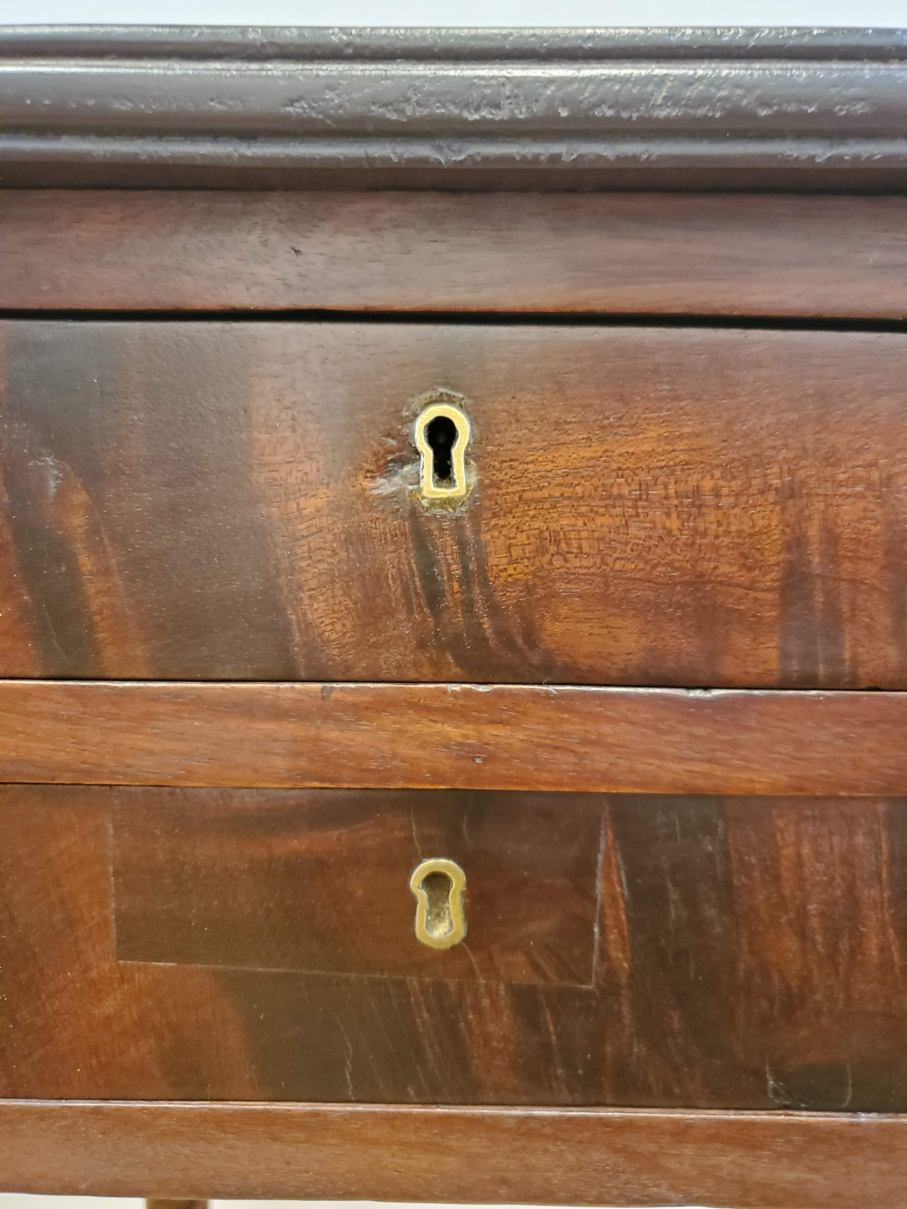 Small English Regency Drop Leaf Mahogany Side Table with Two Drawers 13