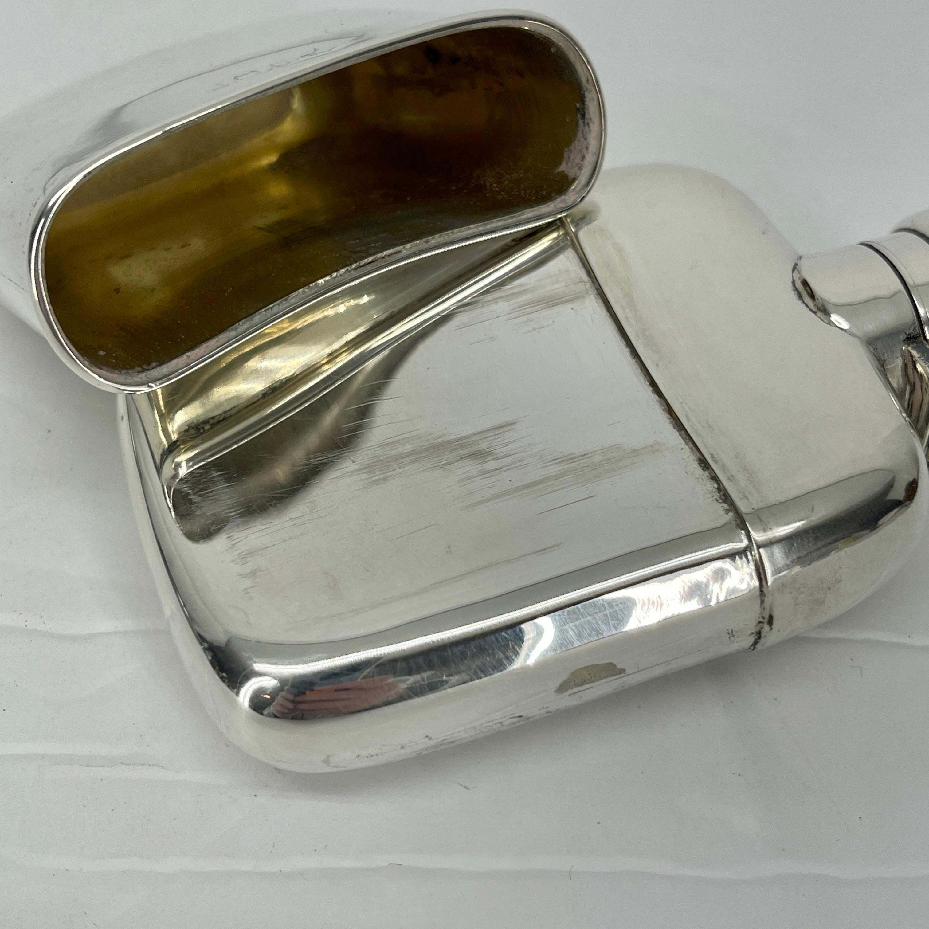 Small English Sterling Silver Hip Flask, Marked Birmingham, 1905-6 6