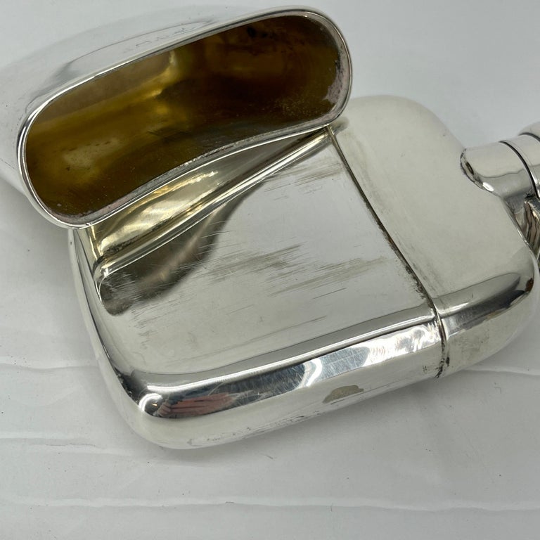 Small English Sterling Silver Hip Flask, Marked Birmingham, 1905-6 For Sale 9