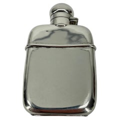 Small English Sterling Silver Hip Flask, Marked Birmingham, 1905-6