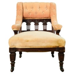 Used Small English Victorian Boudoir Chair, 1880s