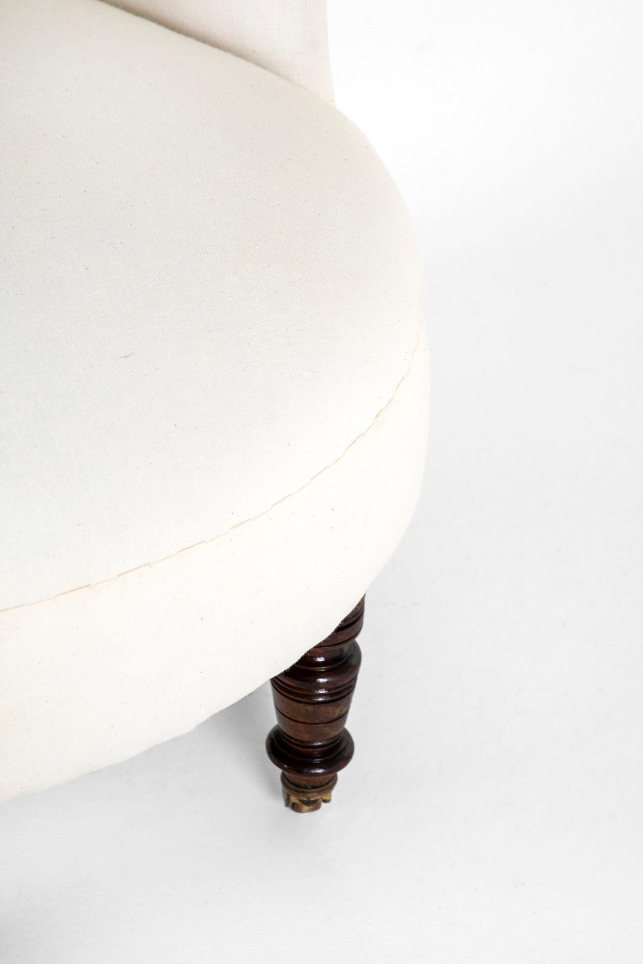 Pequeña silla inglesa victoriana deconstruida para el dormitorio Latón en venta