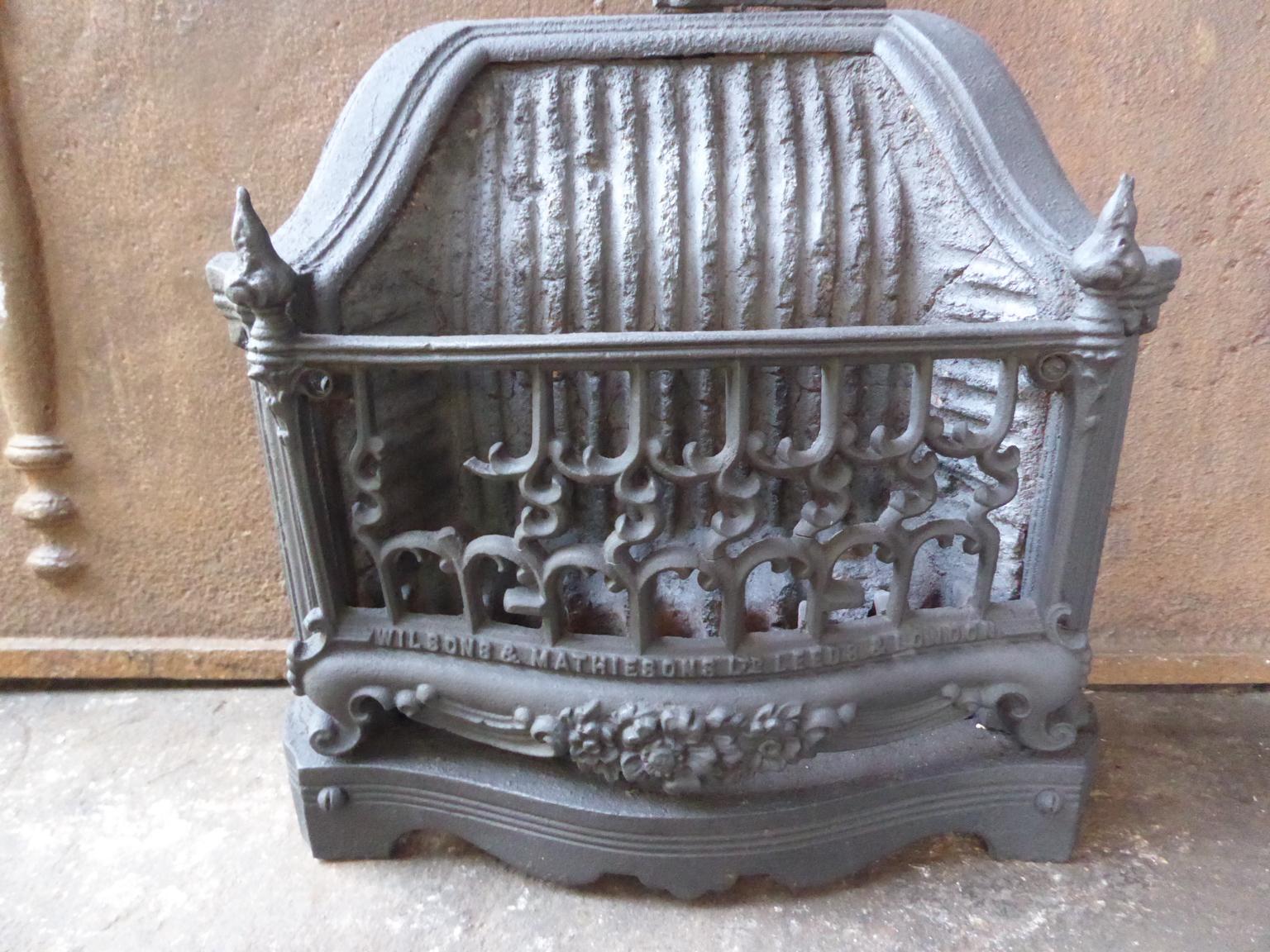 British Small English Victorian Fireplace Grate, 19th Century