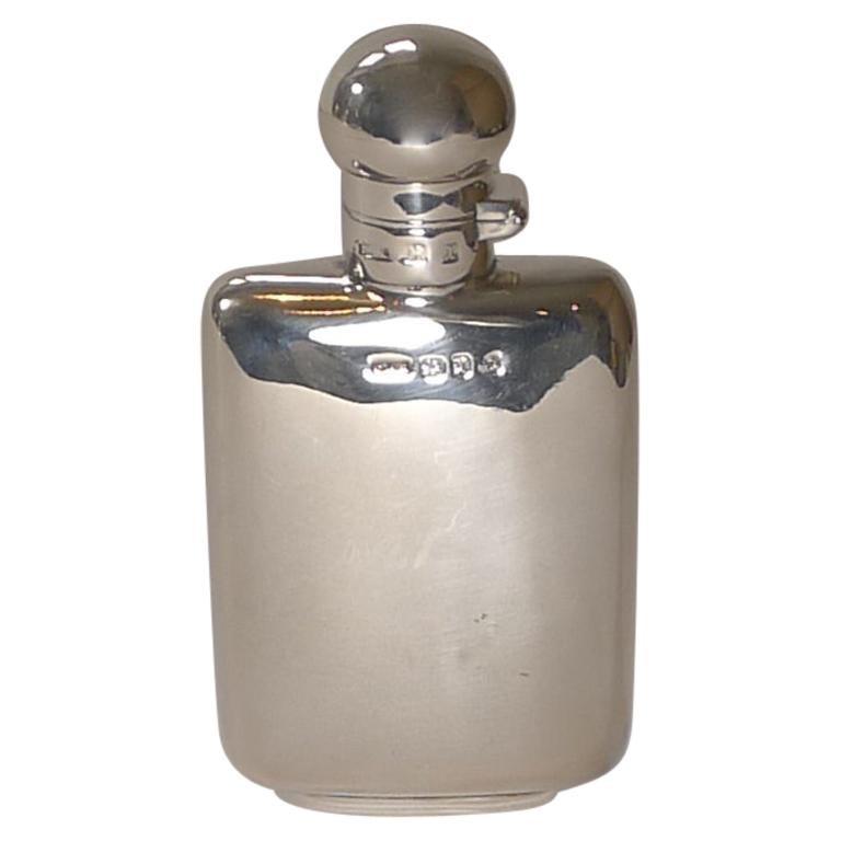 Small English Victorian Silver Spirit Flask / Hipflask, 1897