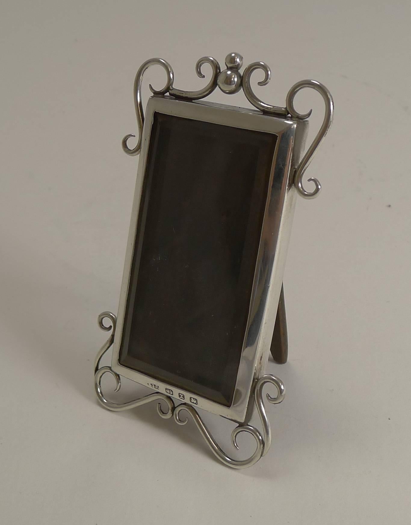 Small English Victorian Sterling Silver Photograph Frame, 1897 1