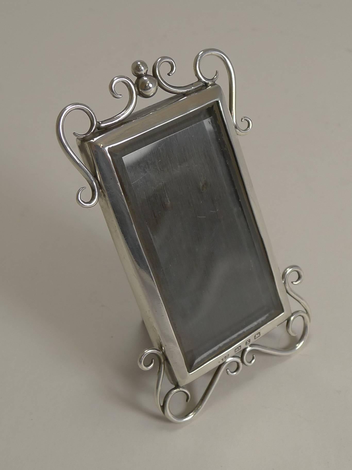 Small English Victorian Sterling Silver Photograph Frame, 1897 2