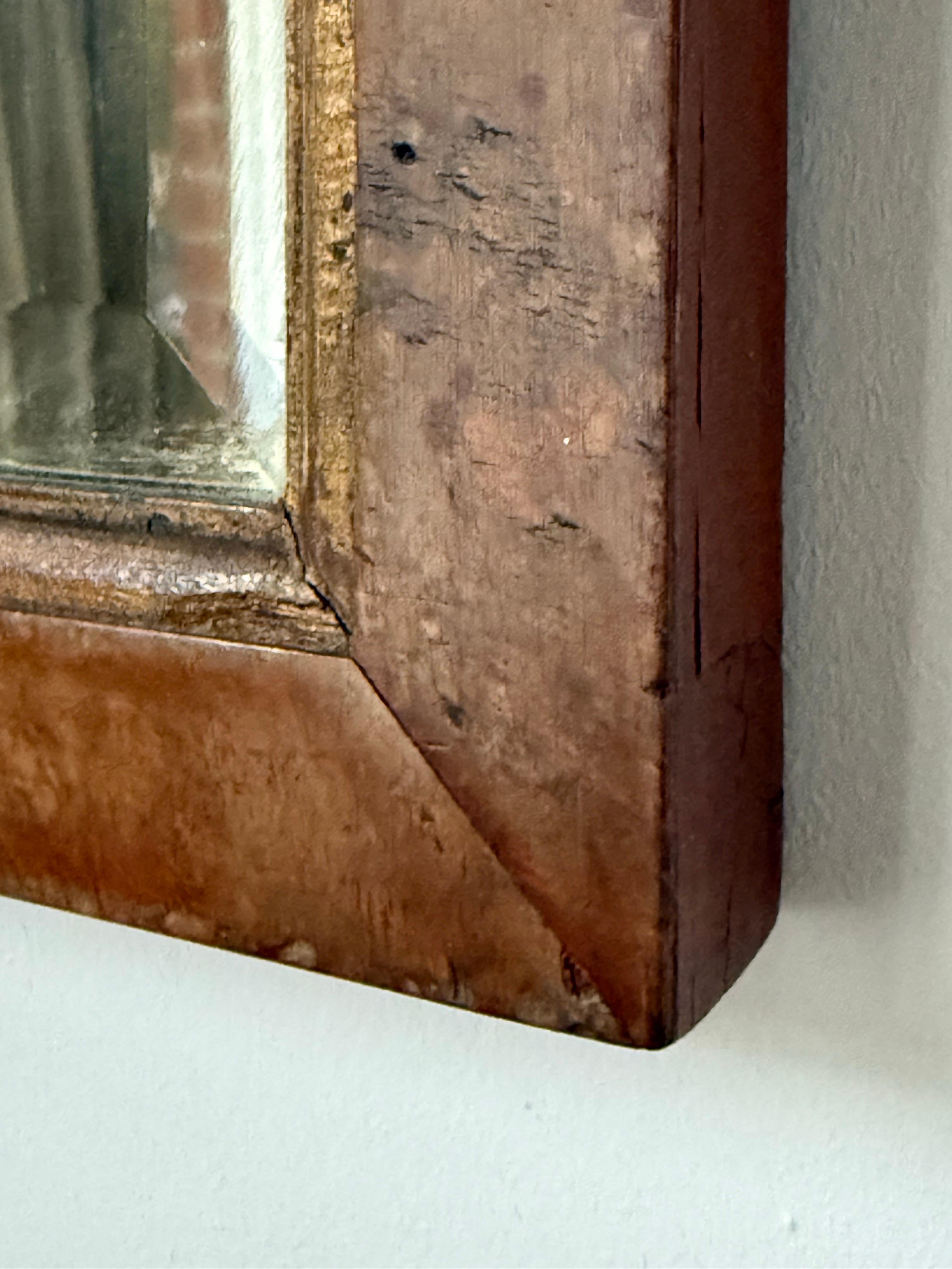 Pequeño espejo inglés de pared con marco arqueado y cristal biselado en Bastante bueno estado para la venta en London, GB