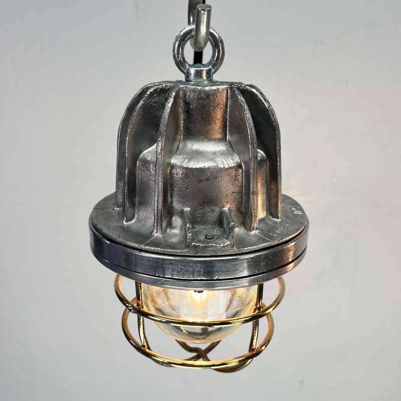 Late 20th Century Small Explosion Proof Cage Pendant Light