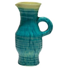Small Faience Pitcher Vase, Accolay, 1950s