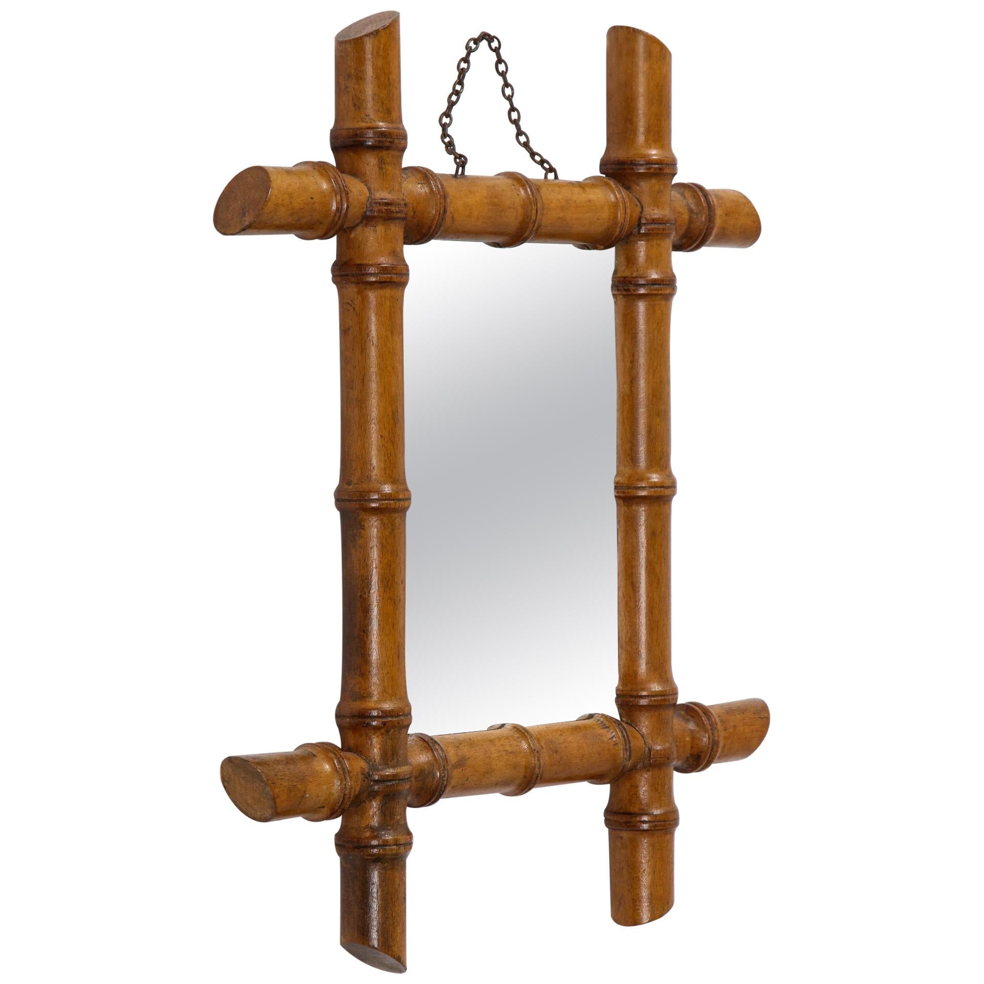 Faux Bamboo Iron Mirror at 1stDibs
