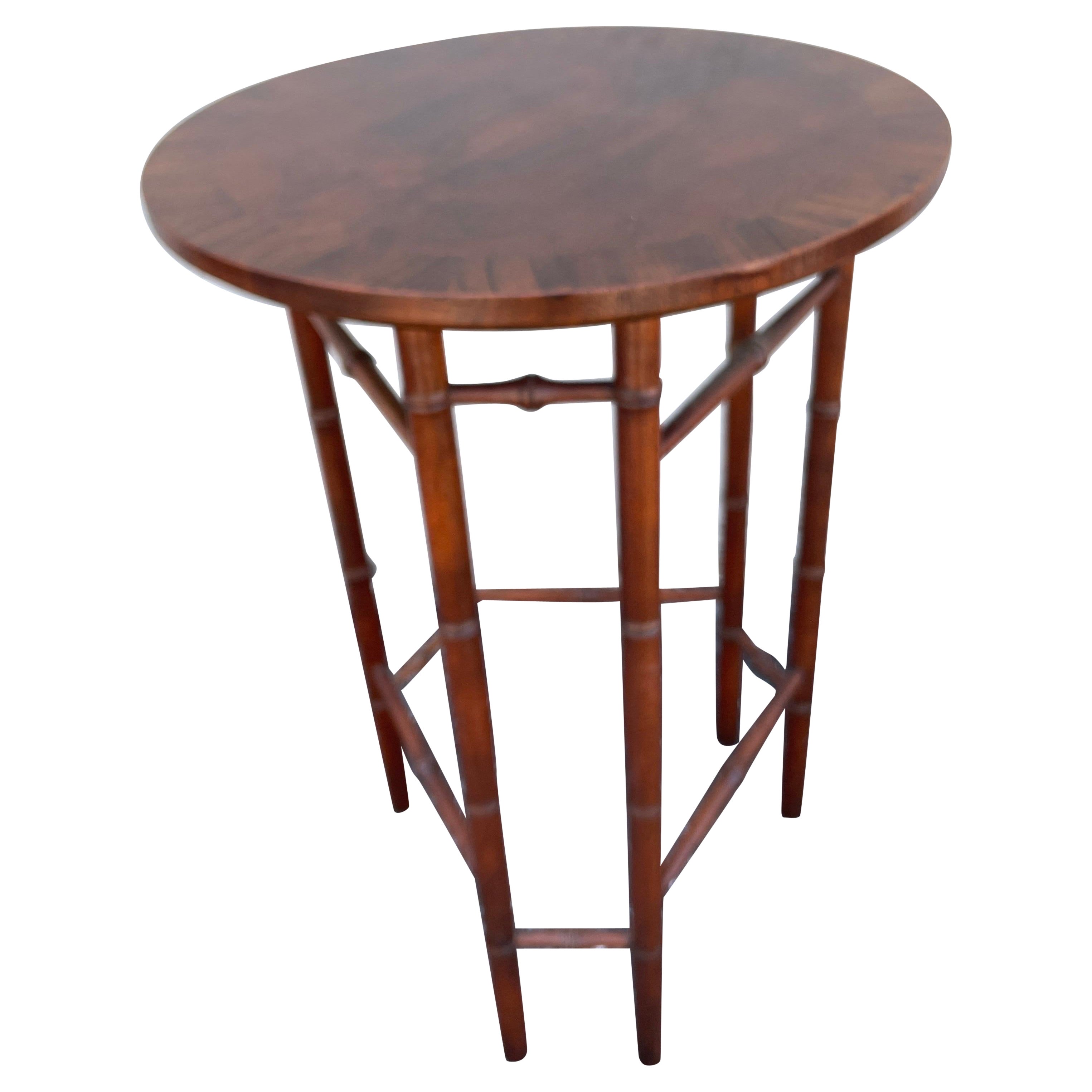 Small Faux Bamboo Side / Drinks Table by Baker