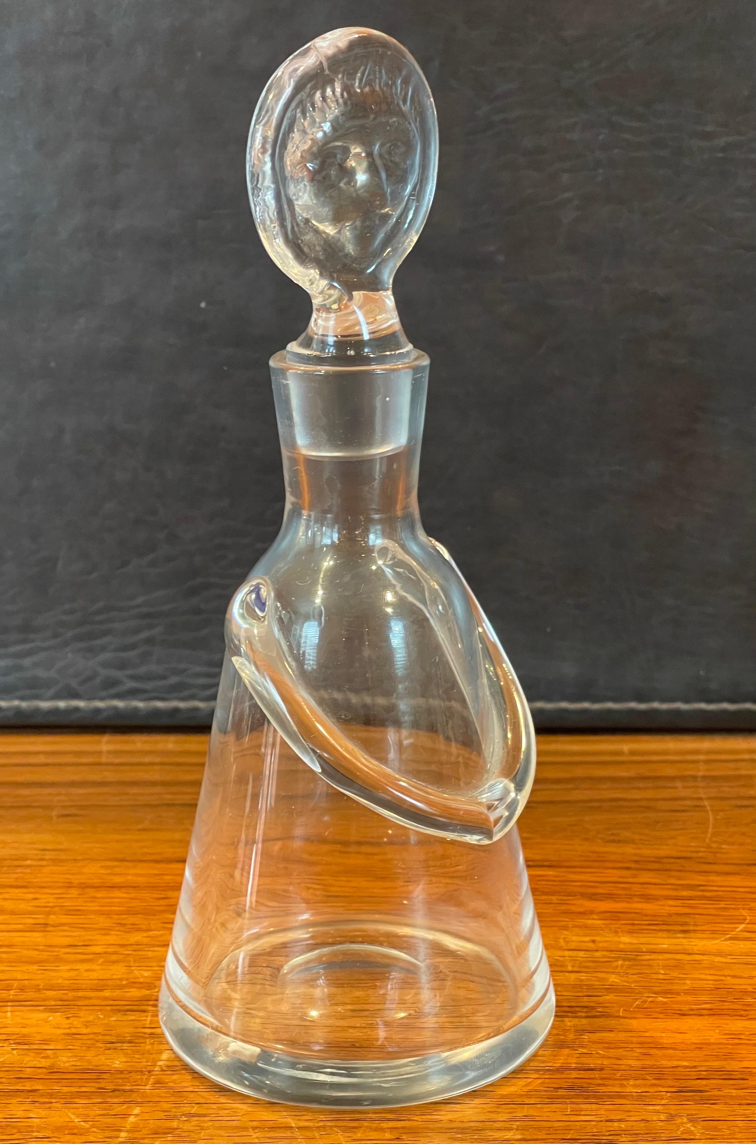 Small Figural Glass Decanter by Erik Hoglund for Boda Glassworks For Sale 4