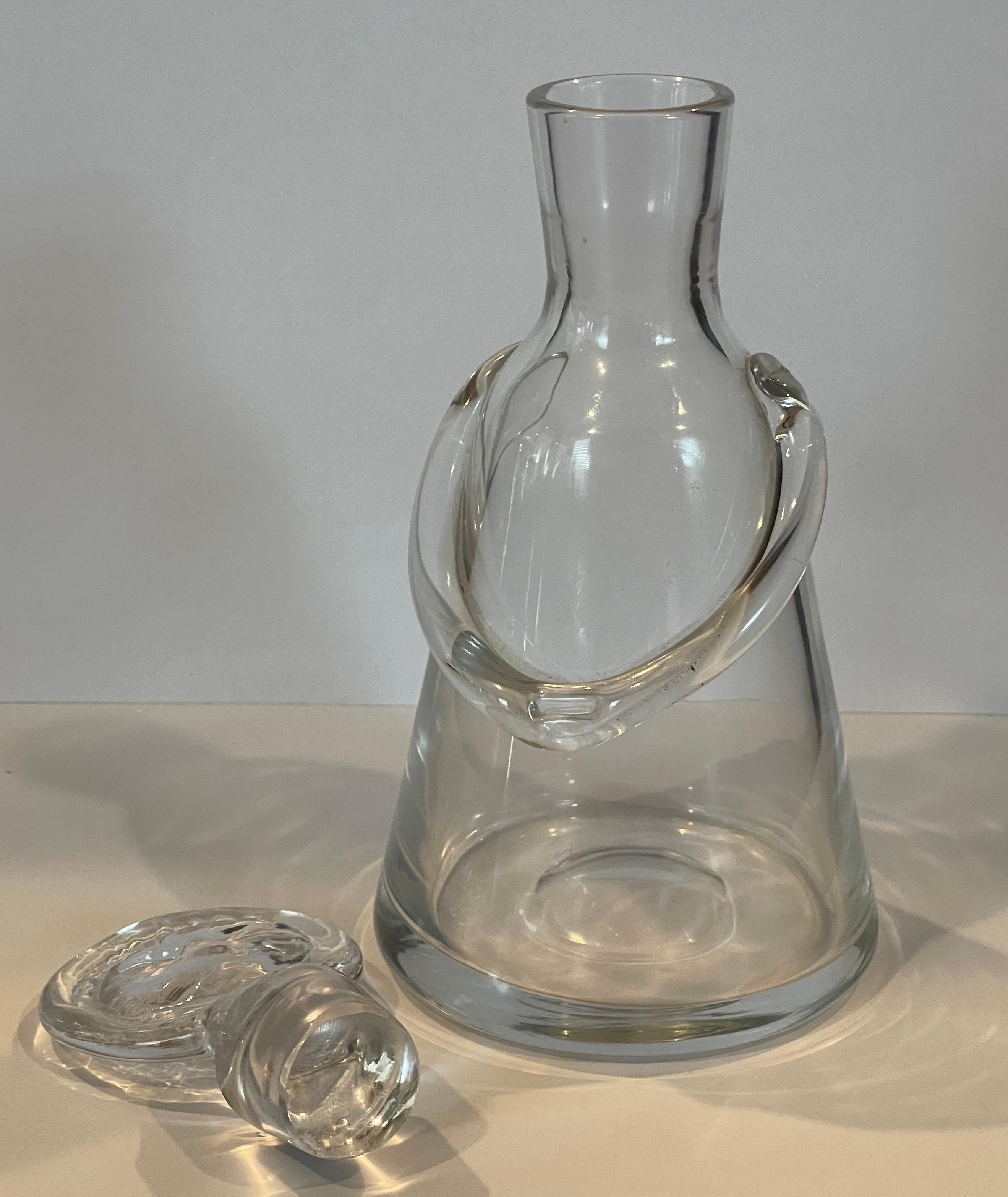 Small Figural Glass Decanter by Erik Hoglund for Boda Glassworks For Sale 1