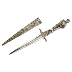 Antique Small Figural Romantic Dagger - late 19th century