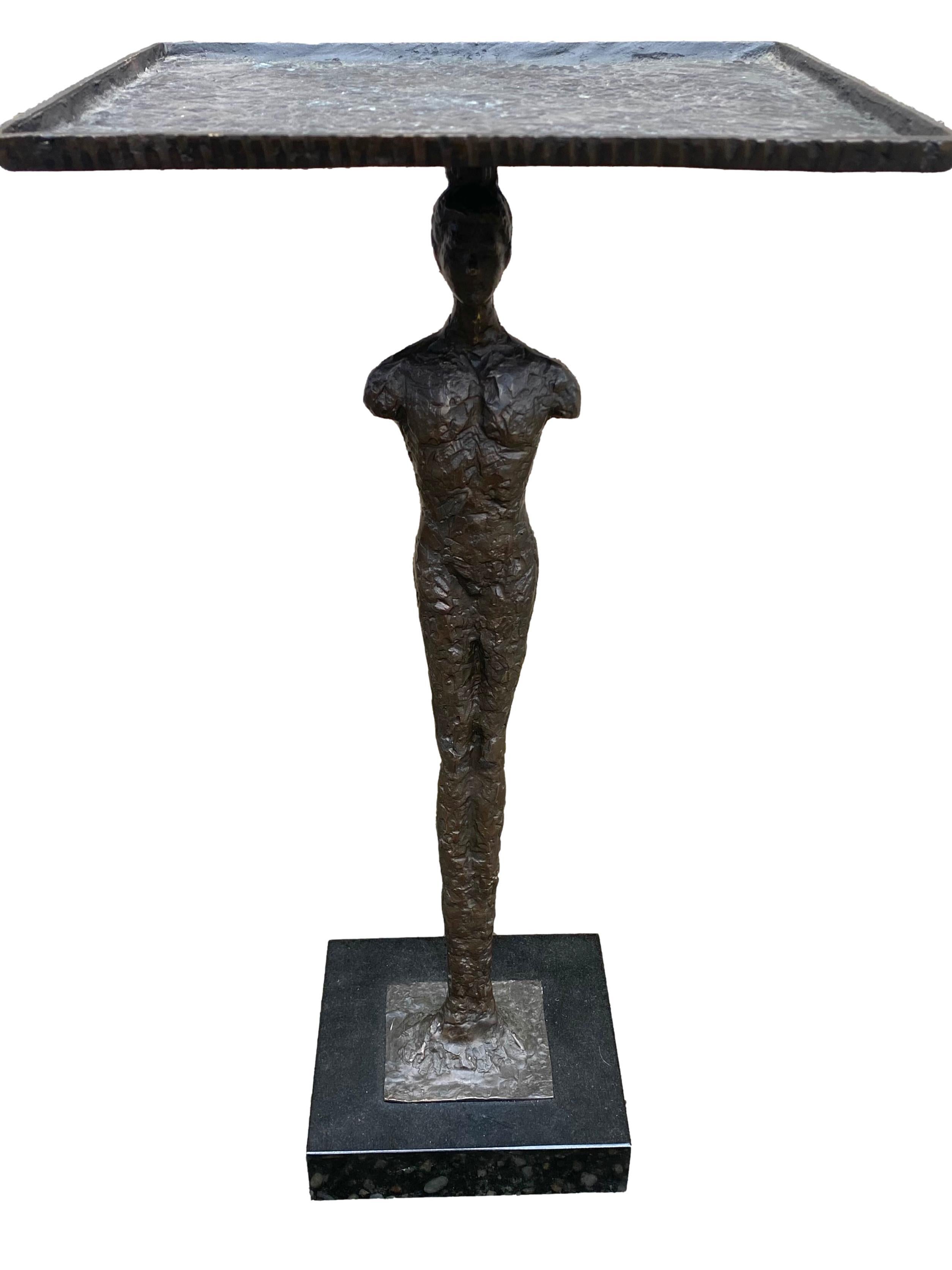 20th Century Small Figural Side Table in the Giacometti Style