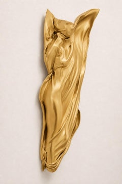 Small Figural Wall Sculpture — Draped Female Form, Satin Gold, Limited Edition