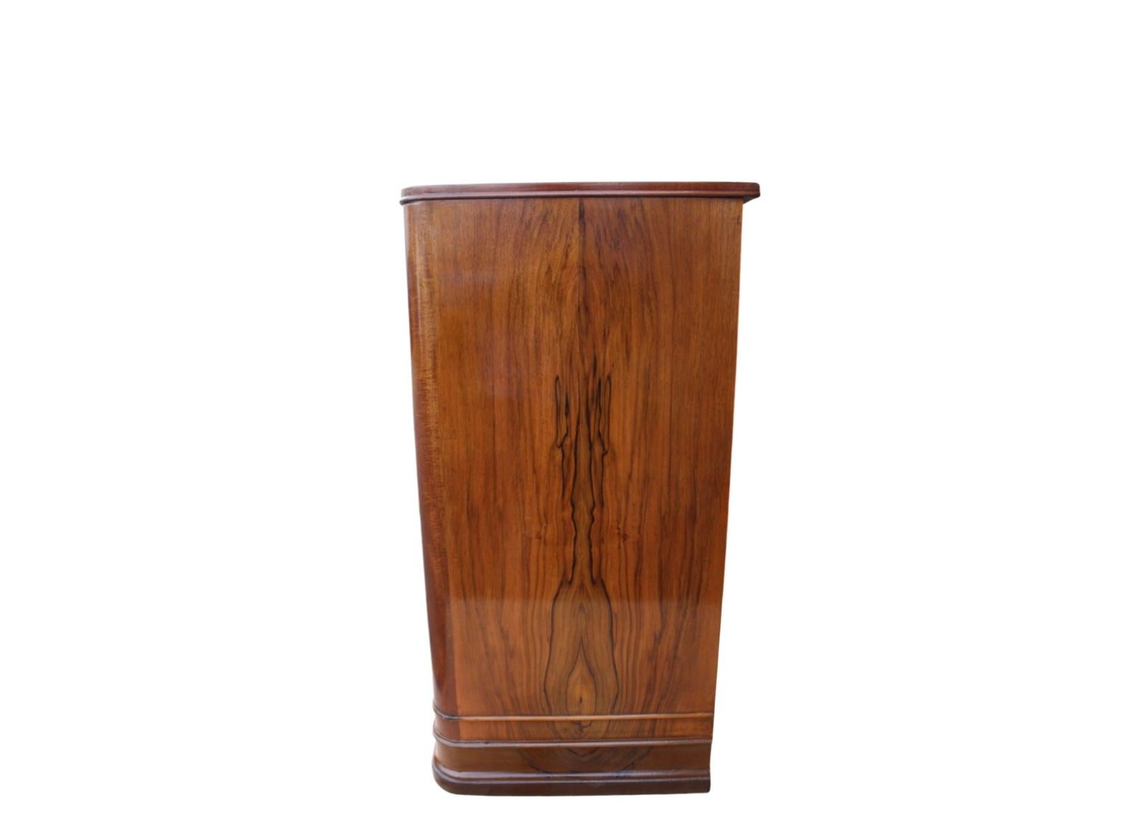 Small Figured Walnut Art Deco Chest of Drawers 5