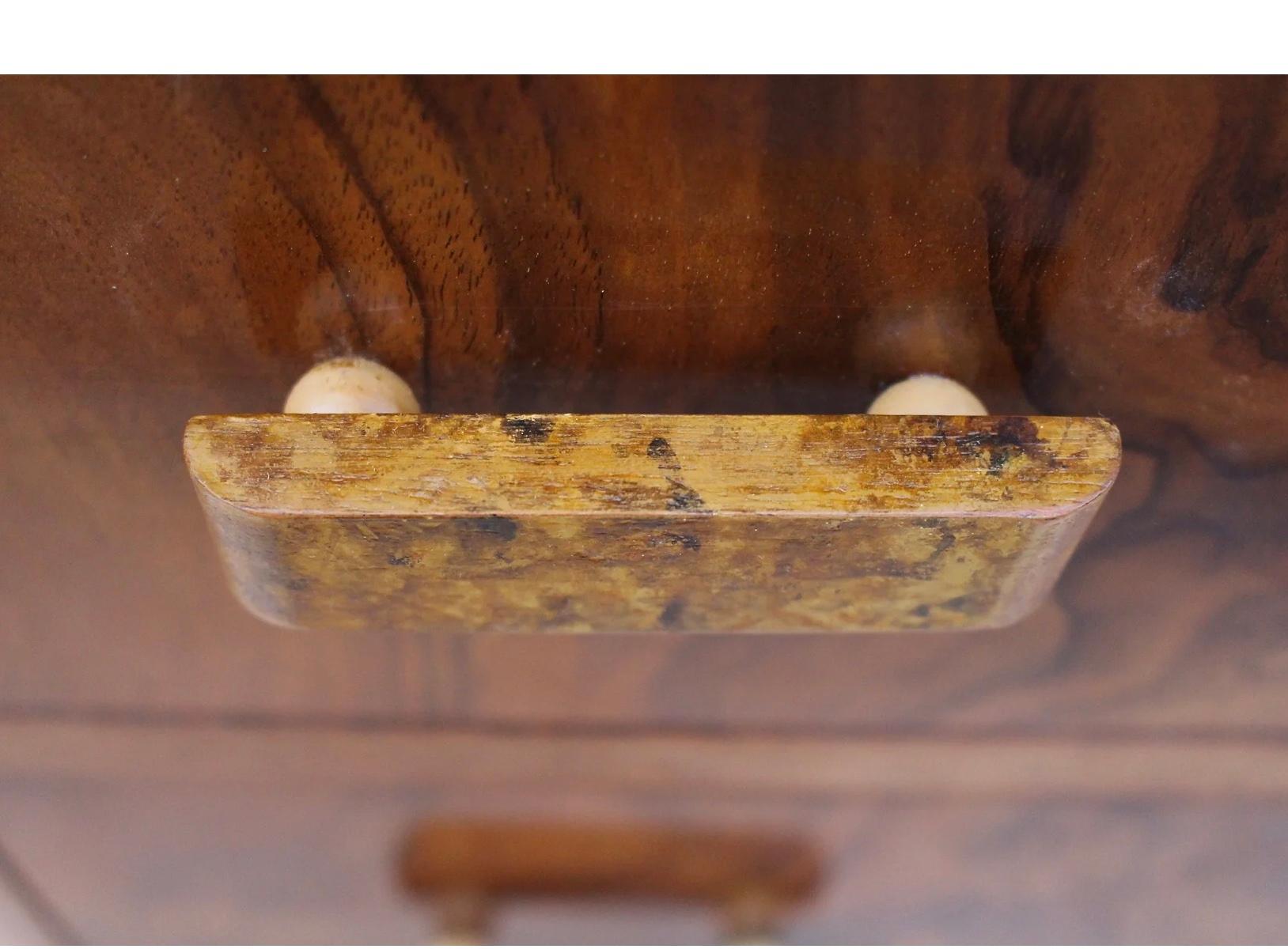 Small Figured Walnut Art Deco Chest of Drawers 6