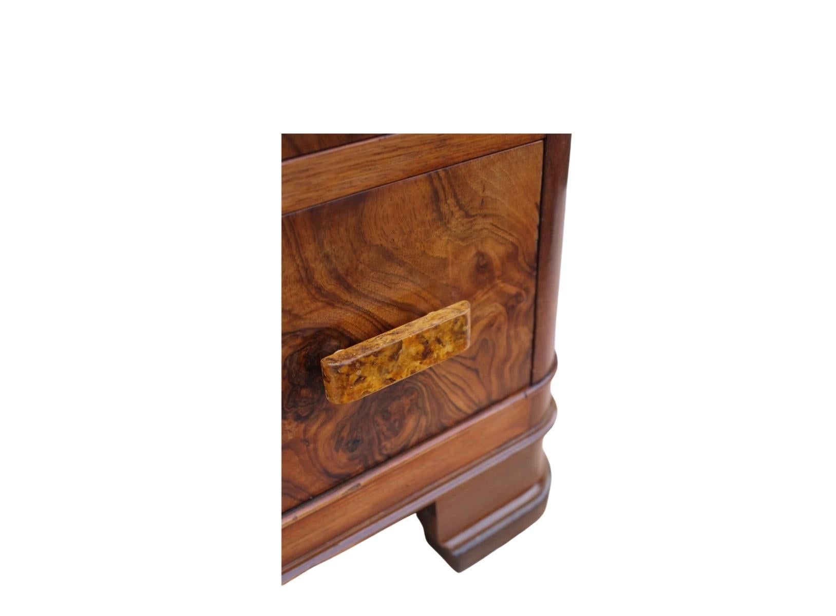 Small Figured Walnut Art Deco Chest of Drawers 4