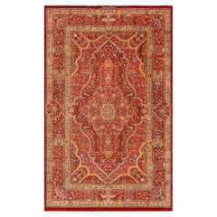 Petit tapis persan vintage à poils luxueux en soie, dimensions 3'3" x 5'1"