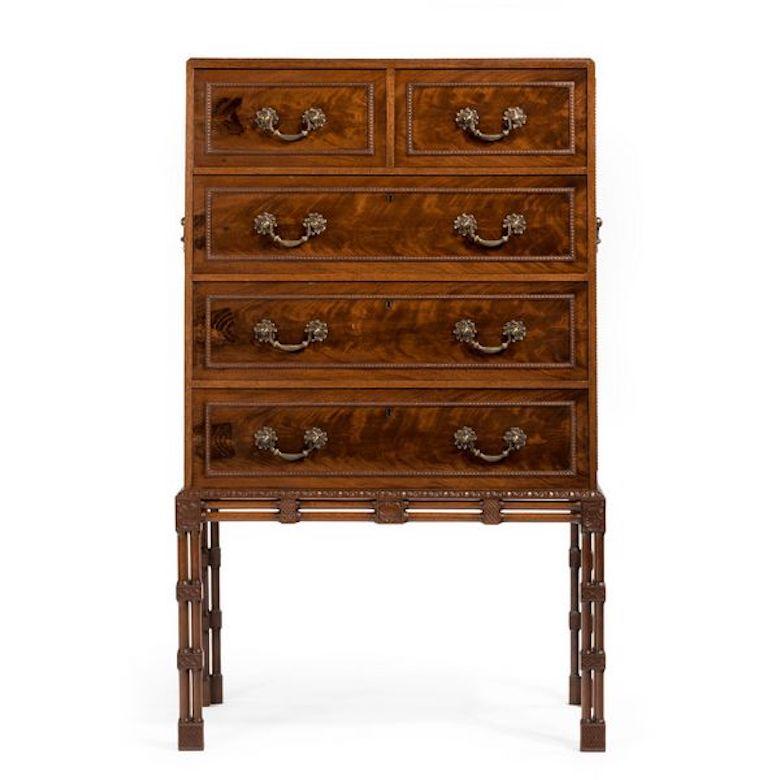 English Small Fine Quality Georgian Style Mahogany Cabinet