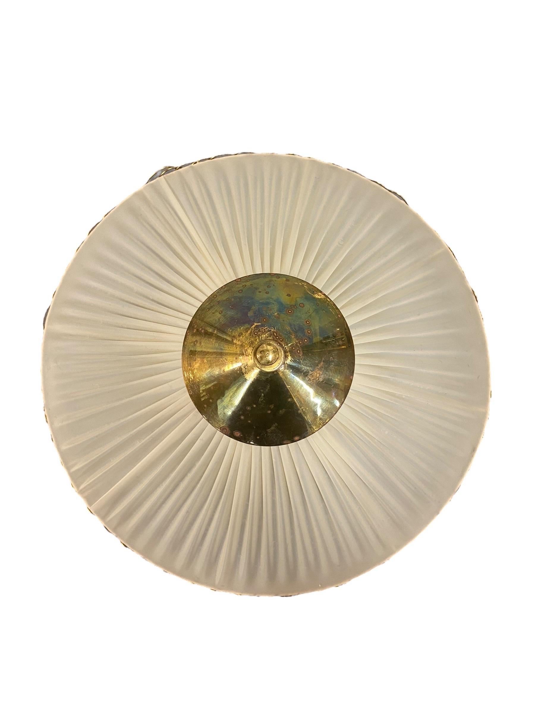 Finlandese Piccola lampada da incasso finlandese Model 1241 in ottone e tessuto sintetico, Valinte 1950 in vendita