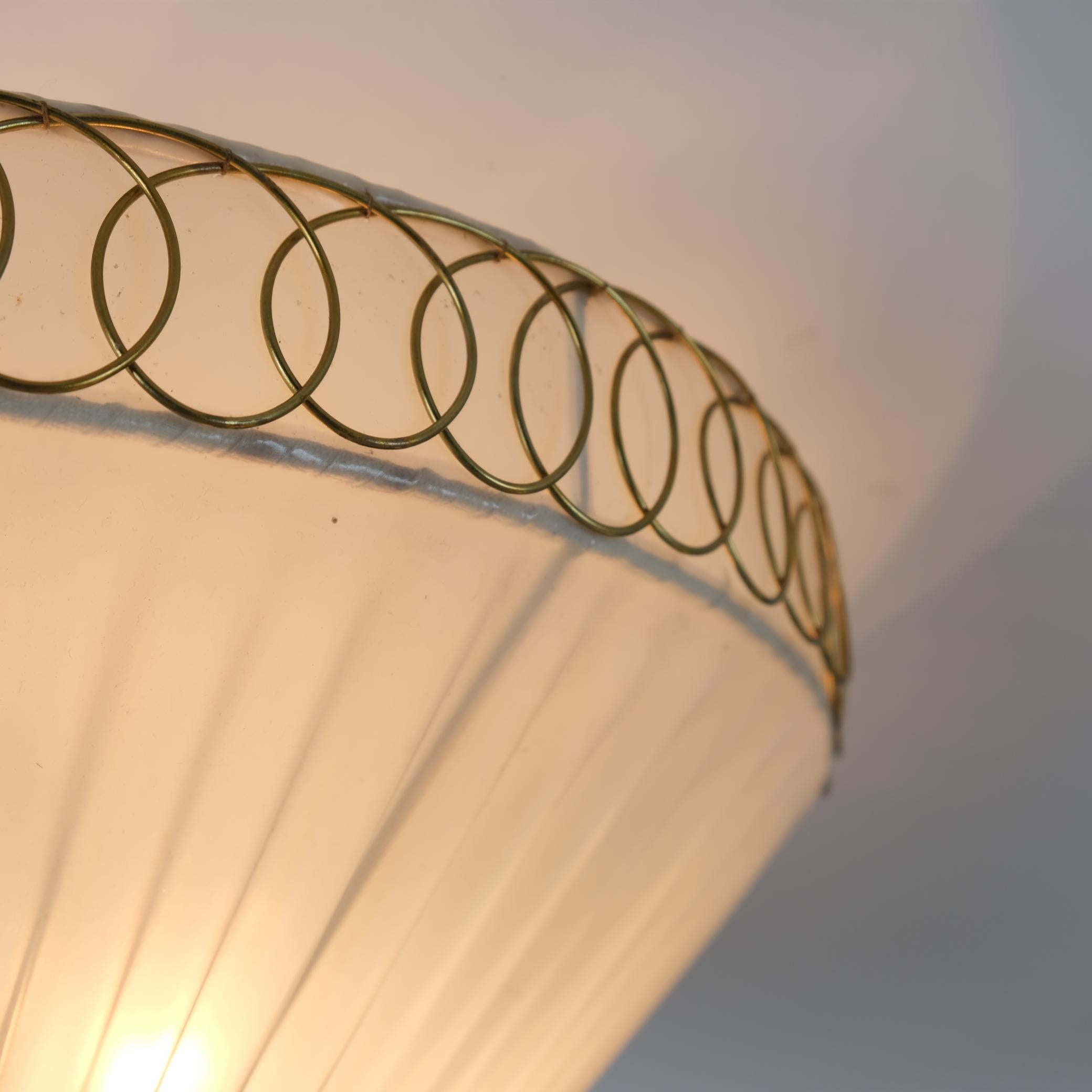Finlandese Piccola lampada da incasso finlandese Model 1241 in ottone e tessuto sintetico, Valinte 1950 in vendita