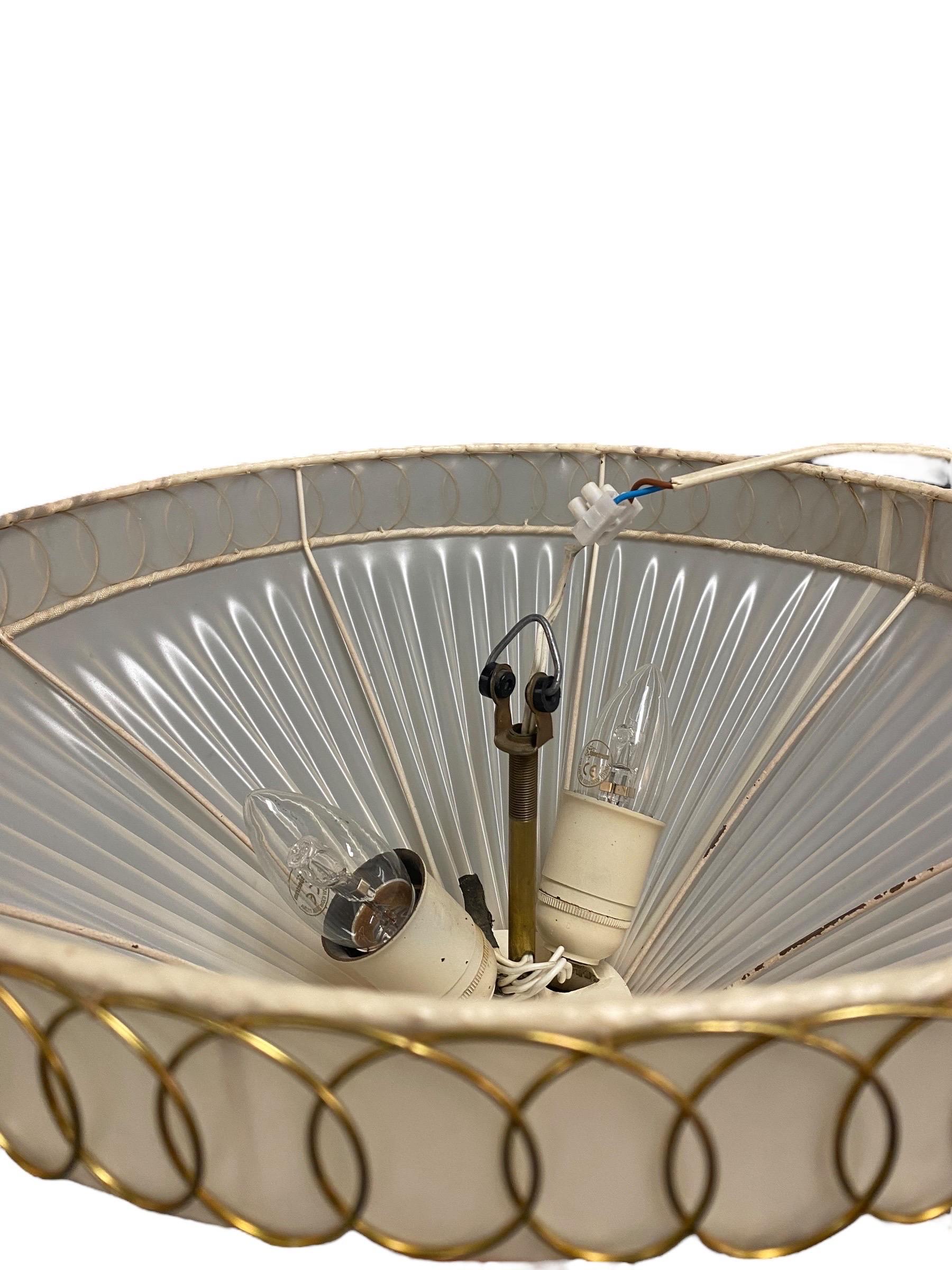 Piccola lampada da incasso finlandese Model 1241 in ottone e tessuto sintetico, Valinte 1950 in vendita 2