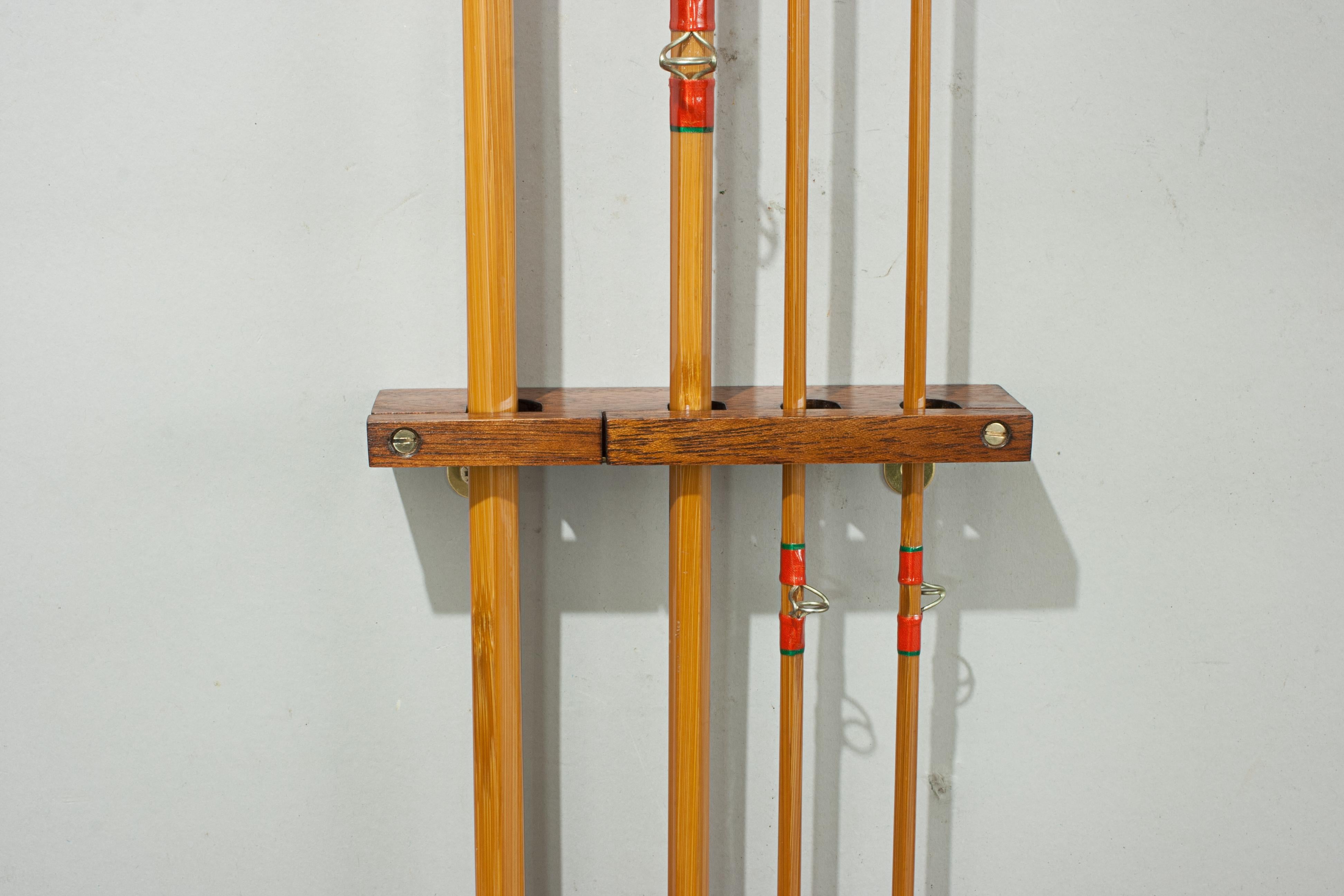 Mahogany Small Fishing Rod Display Rack