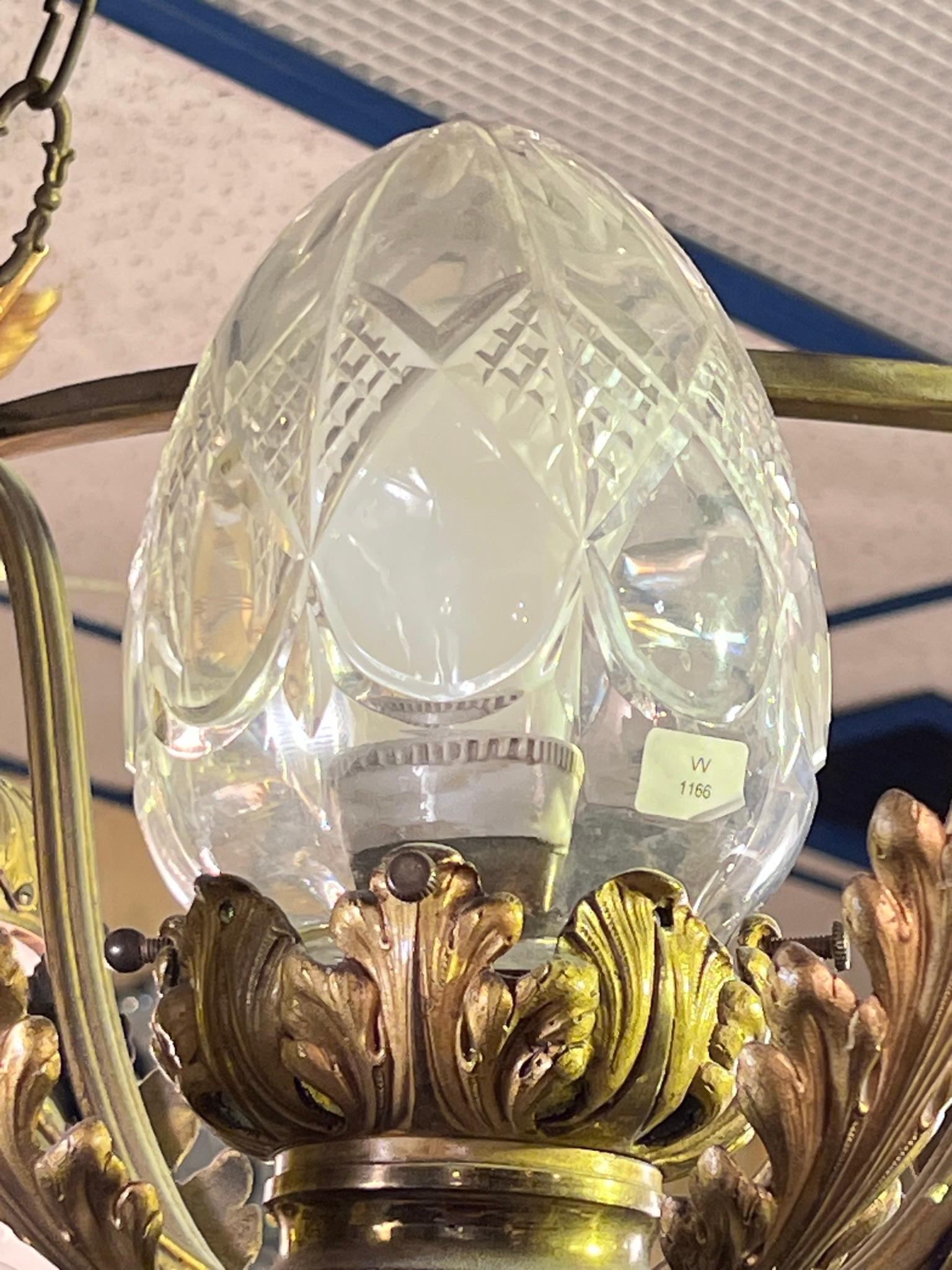 Lustre ancien à cinq lumières de style Louis XV en bronze doré en vente 5