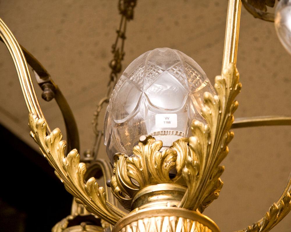 Small Five-Light Gilt Bronze Louis XV Style Chandelier In Good Condition For Sale In New York, NY