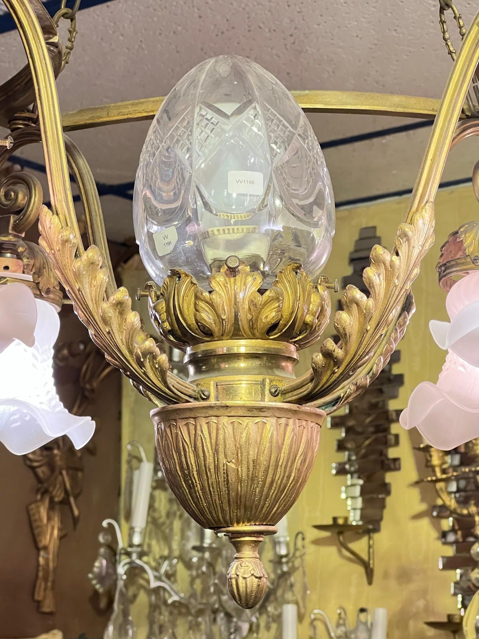 Small Five-Light Gilt Bronze Louis XV Style Chandelier For Sale 3