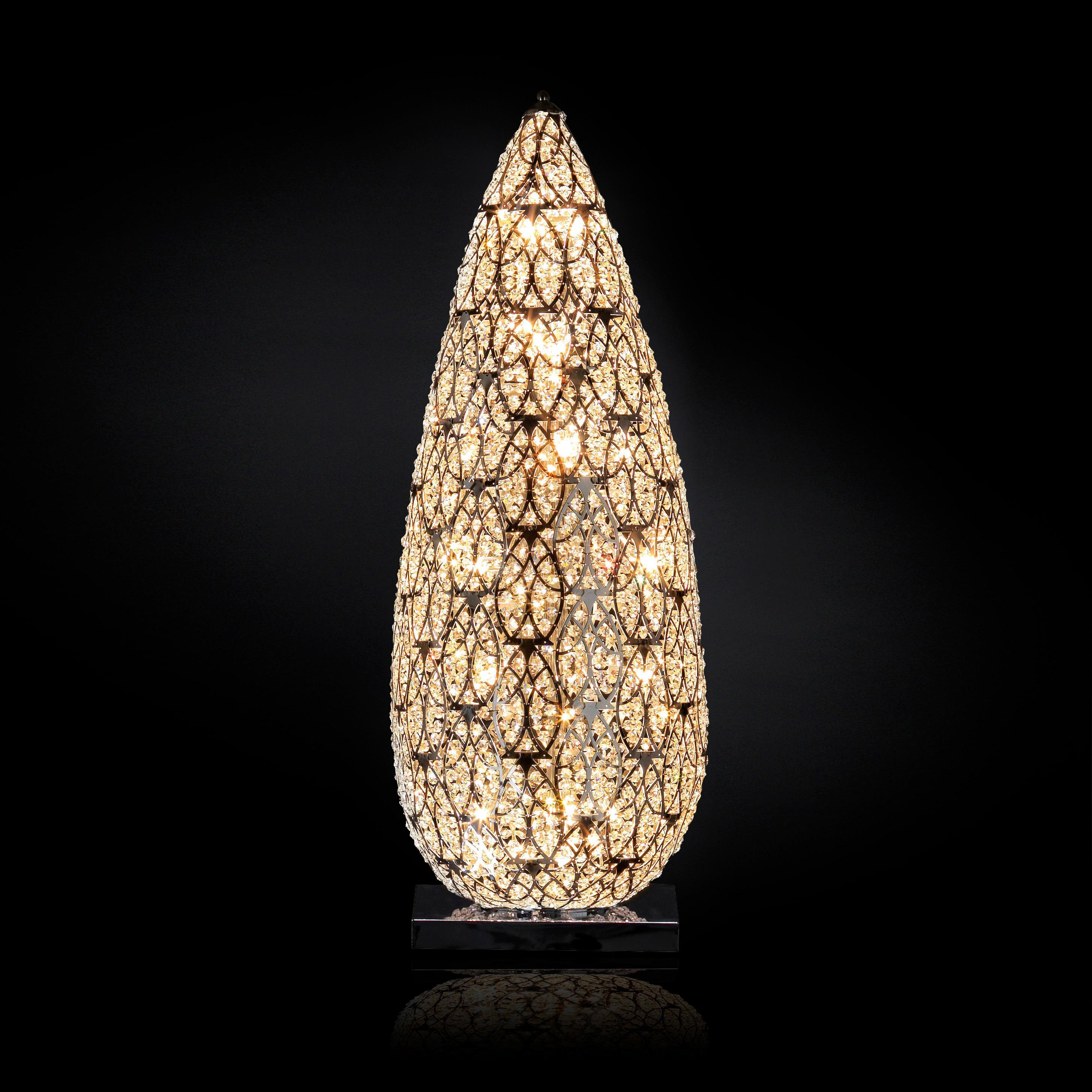 Italian Small Flame Floor Lamp, Chrome Finish, Arabesque Style, Italy For Sale