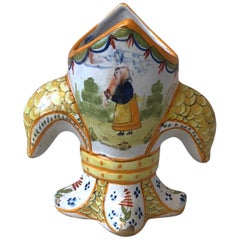 Small Fleur-de-Lis Faience Vase, circa 1900