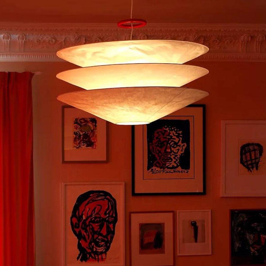 German Small 'Floatation' Japanese Paper Suspension Lamp for Ingo Maurer For Sale