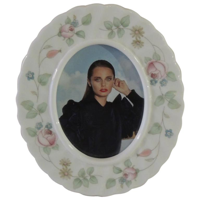 Small Floral Oval Porcelain Picture Frame