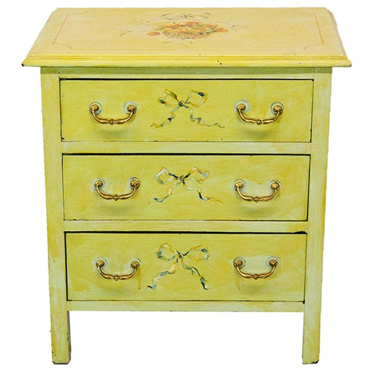 Small Floral Painted Chest For Sale