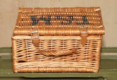 PETIT PANIER DE PIQUE-NIQUE F&M FORTNUM MASON EN OSIER ET CUIR, BOÎTE À DÉJEUNER, PANIER EN LIN
