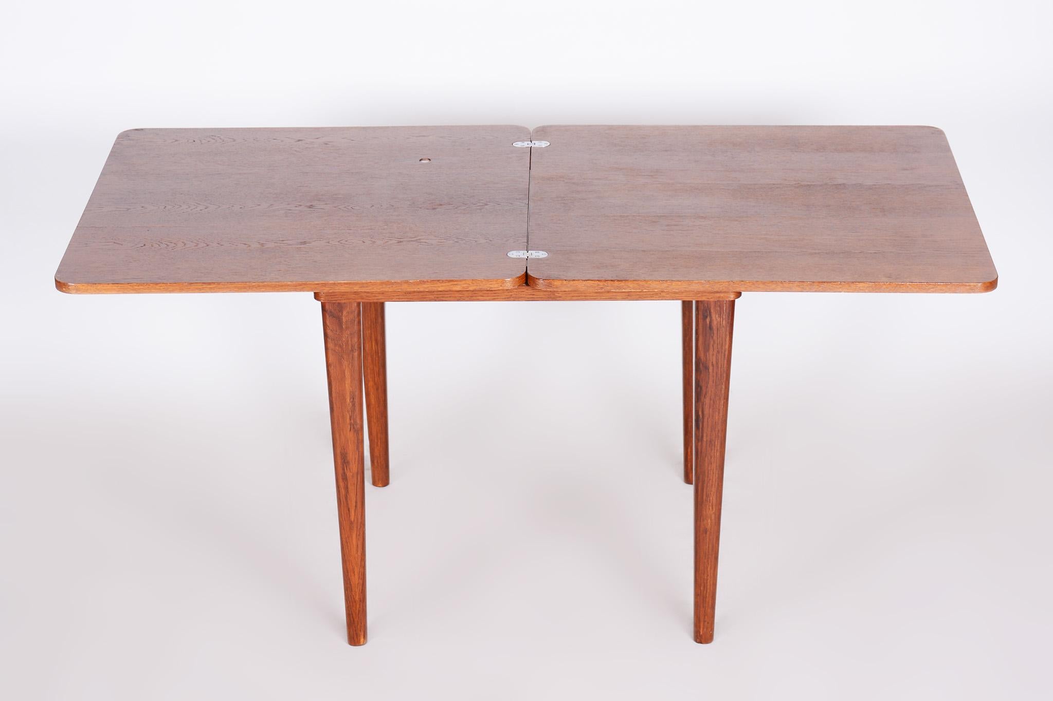 Mid-20th Century Small Folding Dining Table Made in 1940s Czechia, Designed by Halabala