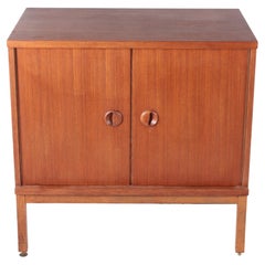 Small Folding Door Cabinet Teak with Adjustable Legs Small Folding Door Cabinet Teak with Adjustable Legs