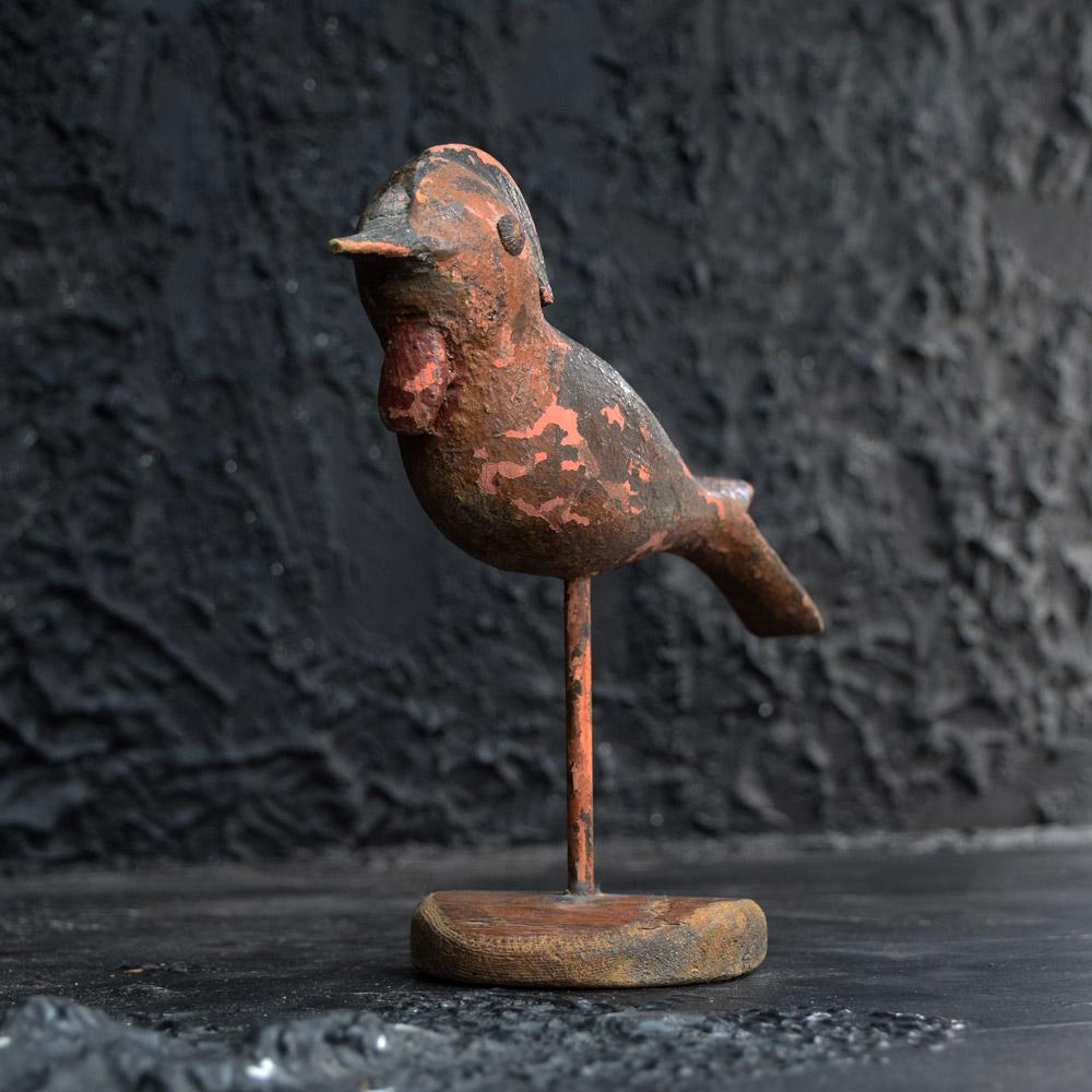 Hand-Crafted Small Folk Art Carved Bird Figure, circa 1920