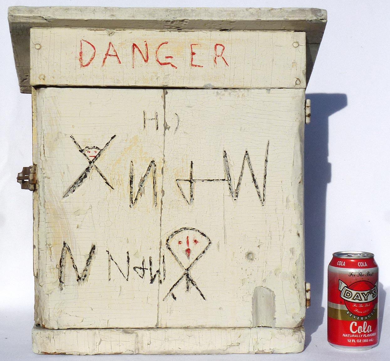 Small Folk Art Cupboard from a Wood Fuse Box with 